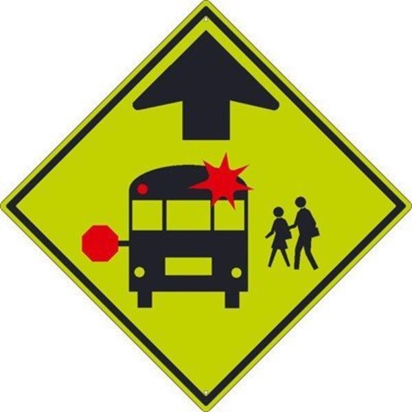 Nmc School Bus Stop Ahead Mutcd Sign TM603DG
